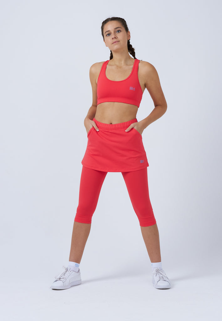 Mädchen & Damen und Gender 2-in-1 Tennisrock mit Leggings / Skapri, pfirsich von SPORTKIND