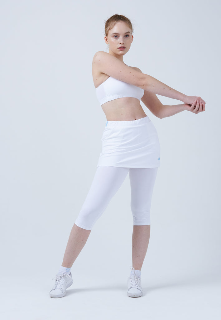 Mädchen & Damen und Gender 2-in-1 Tennisrock mit Leggings / Skapri, weiß von SPORTKIND