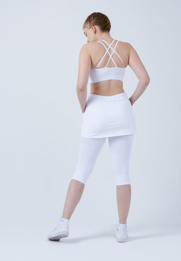 Mädchen & Damen und Gender 2-in-1 Tennisrock mit Leggings / Skapri, weiß von SPORTKIND