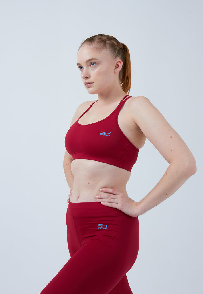 Mädchen & Damen und Gender 3/4 Sport Leggings, bordeaux rot von SPORTKIND