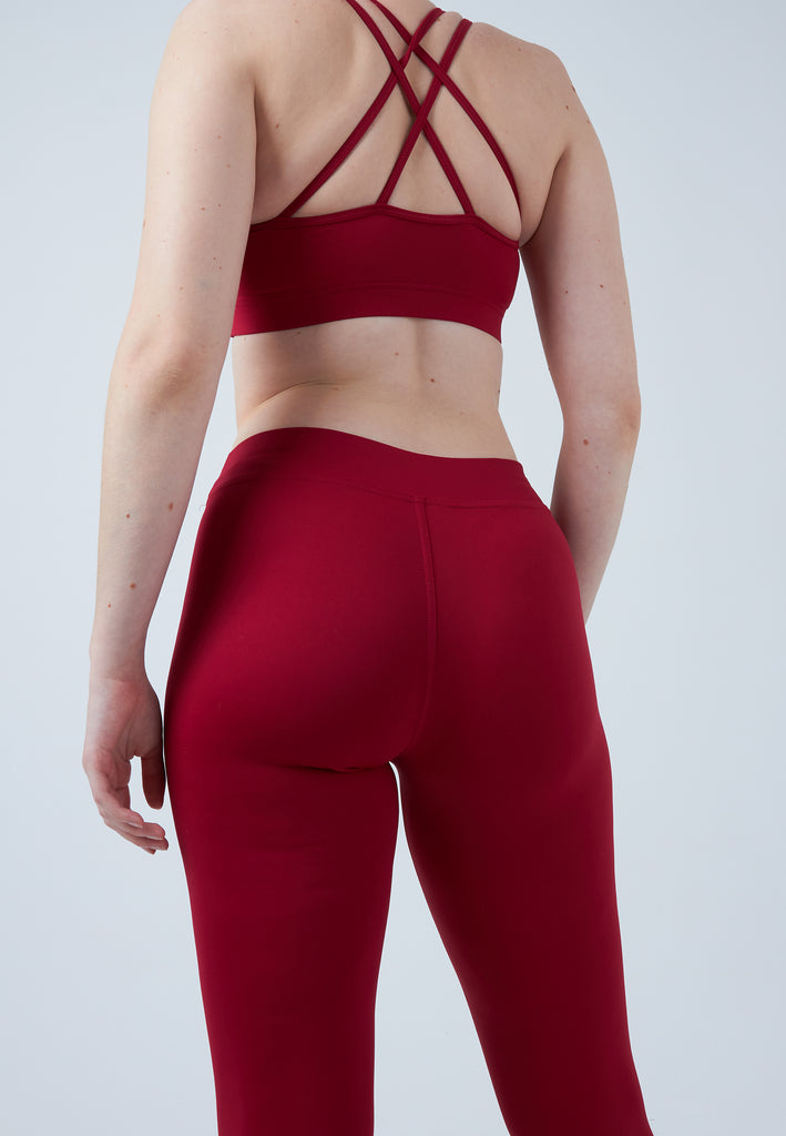 Mädchen & Damen und Gender 3/4 Sport Leggings, bordeaux rot von SPORTKIND