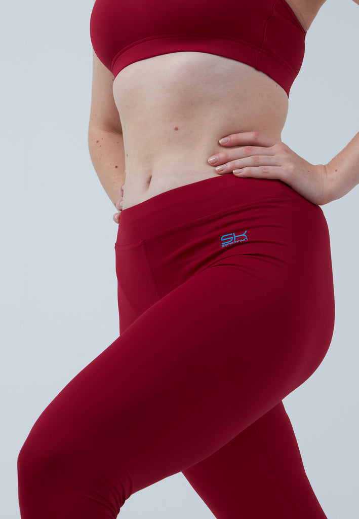 Mädchen & Damen und Gender 3/4 Sport Leggings, bordeaux rot von SPORTKIND
