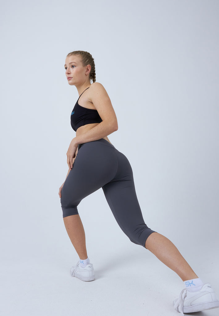 Mädchen & Damen und Gender 3/4 Sport Leggings, grau von SPORTKIND