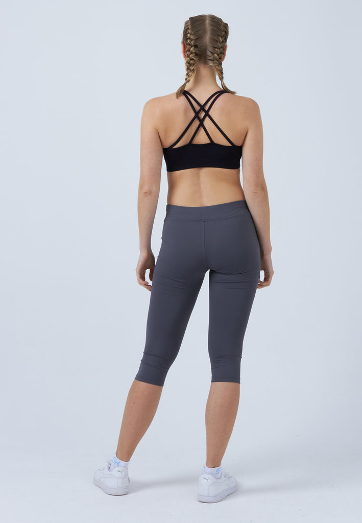 Mädchen & Damen und Gender 3/4 Sport Leggings, grau von SPORTKIND