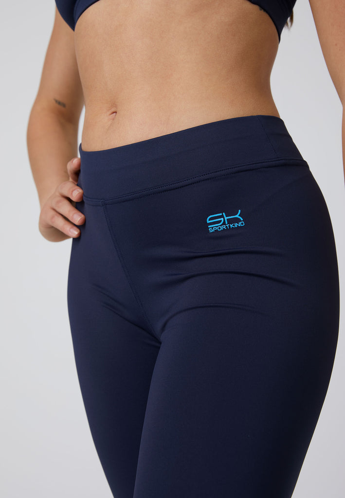 Mädchen & Damen und Gender 3/4 Sport Leggings, navy blau von SPORTKIND
