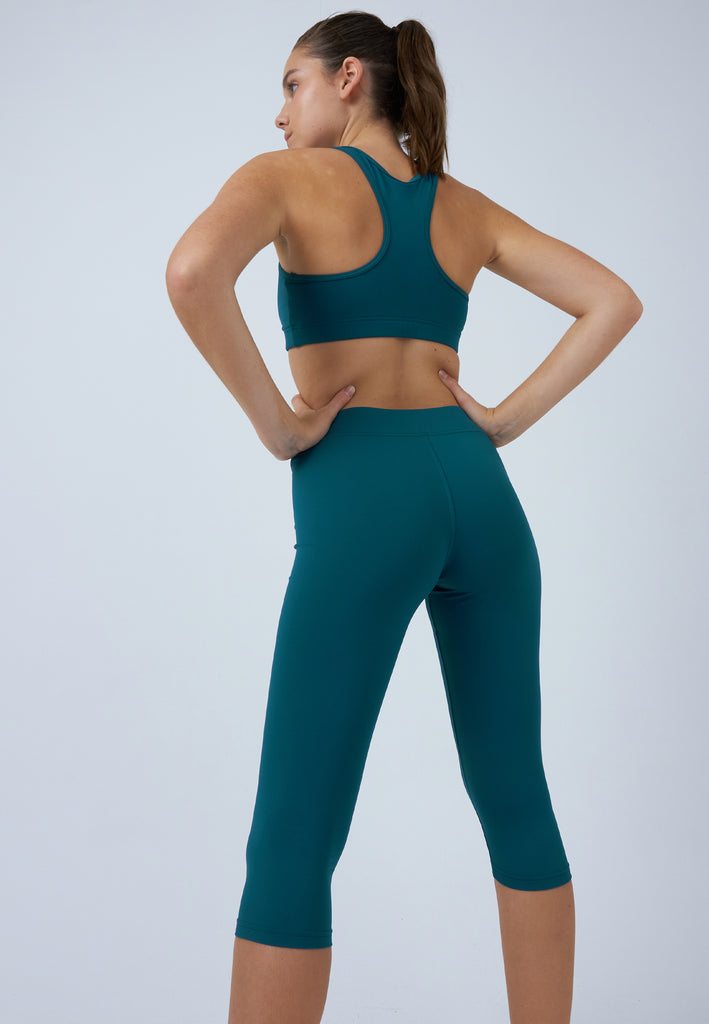 Mädchen & Damen und Gender 3/4 Sport Leggings, petrol grün von SPORTKIND