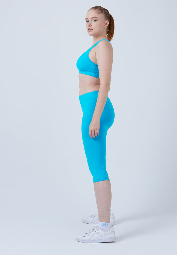 Mädchen & Damen und Gender 3/4 Sport Leggings, türkis von SPORTKIND