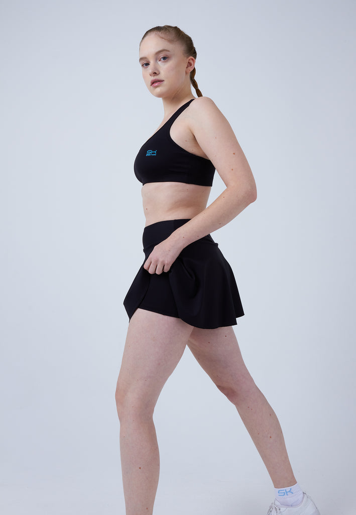 Mädchen & Damen und Gender Advantage Tennisrock / Skort mit Ballhalter, schwarz von SPORTKIND