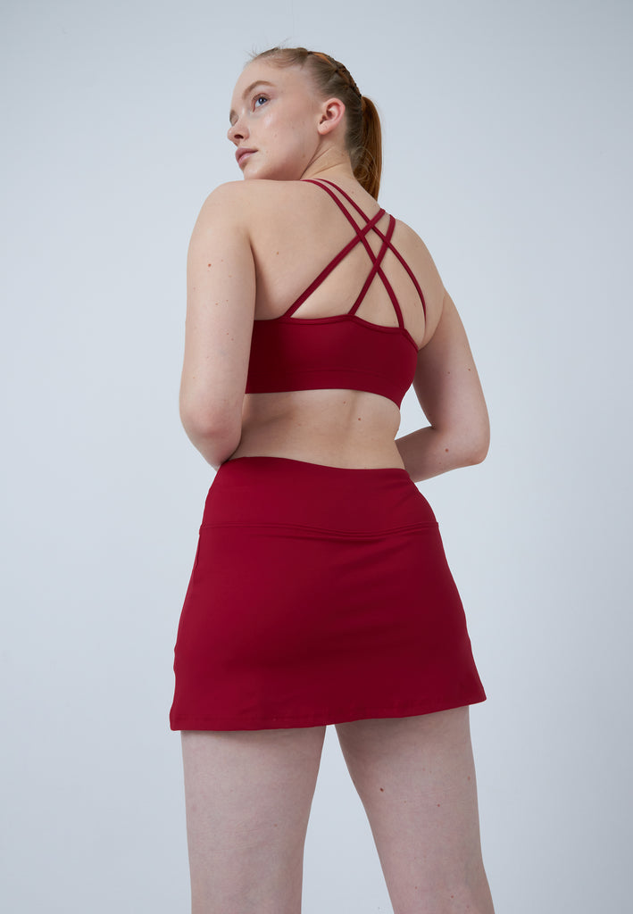 Mädchen & Damen und Gender Basic Tennisrock / Skort, bordeaux rot von SPORTKIND