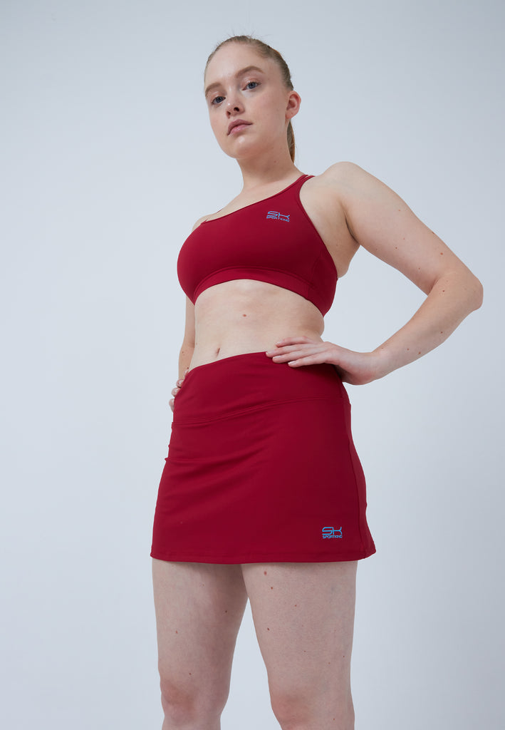 Mädchen & Damen und Gender Basic Tennisrock / Skort, bordeaux rot von SPORTKIND