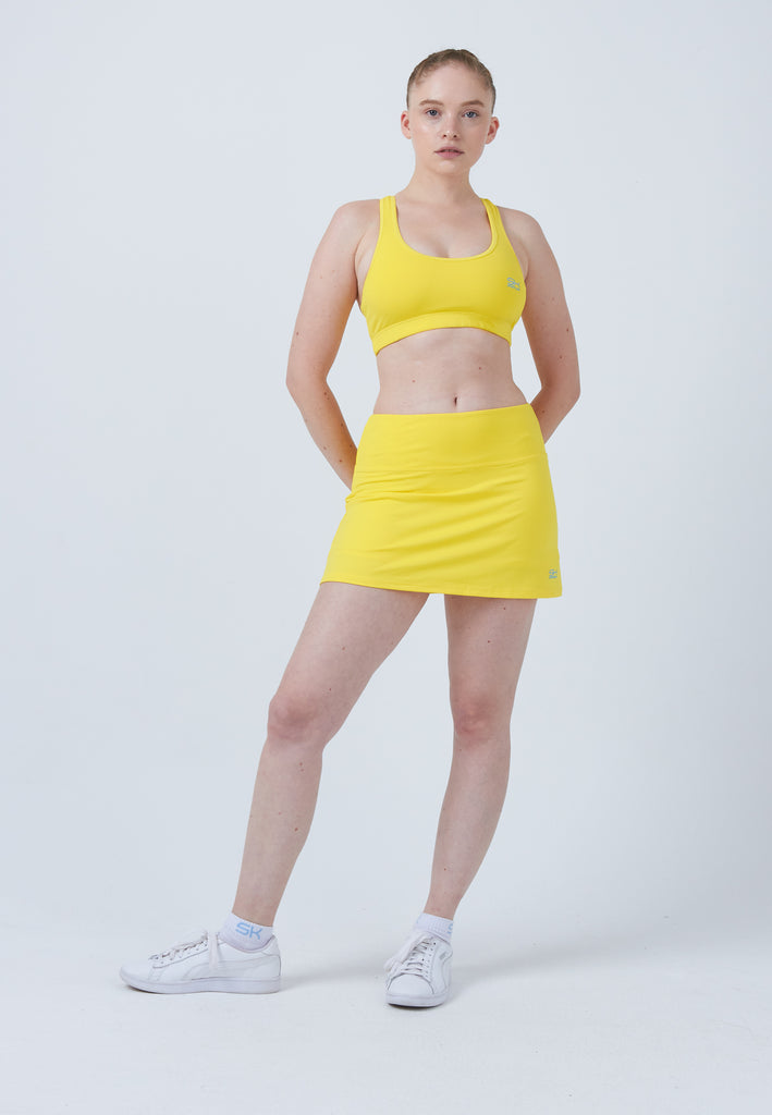 Mädchen & Damen und Gender Basic Tennisrock / Skort, gelb von SPORTKIND