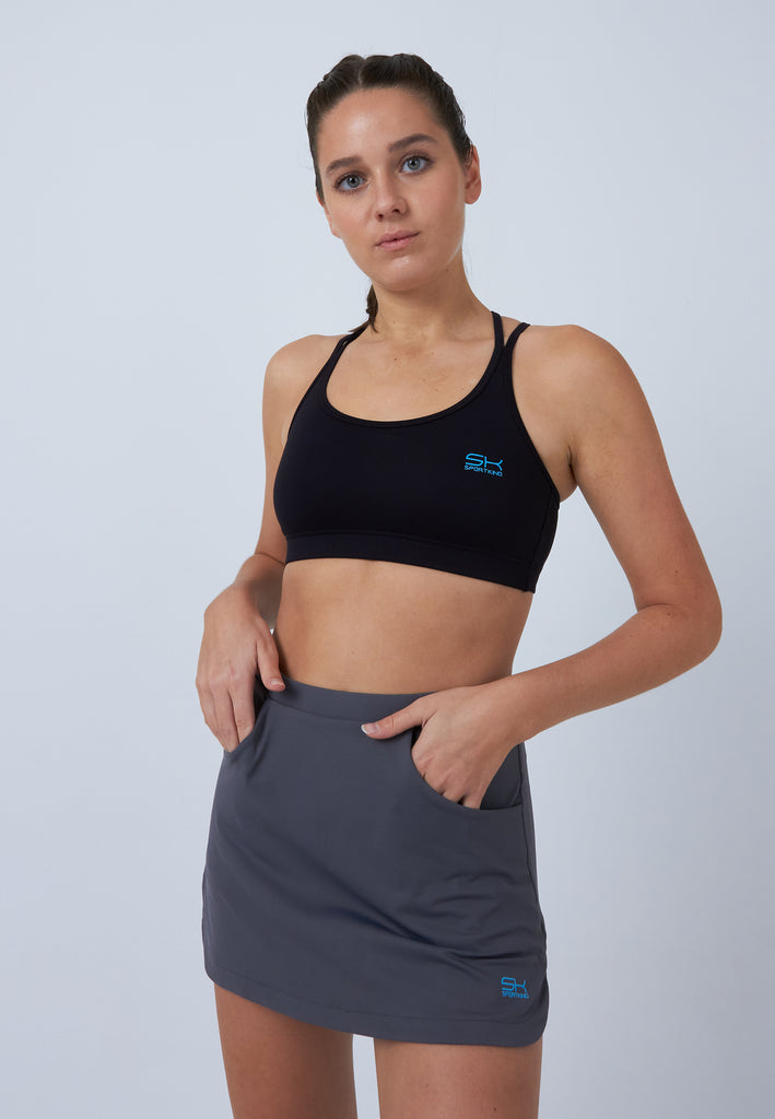 Mädchen & Damen und Gender Classic Tennisrock / Skort mit Taschen, grau von SPORTKIND