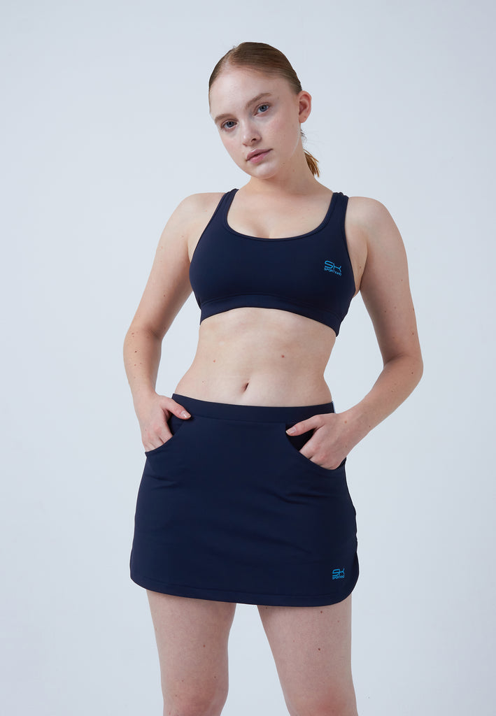 Mädchen & Damen und Gender Classic Tennisrock / Skort mit Taschen, navy blau von SPORTKIND