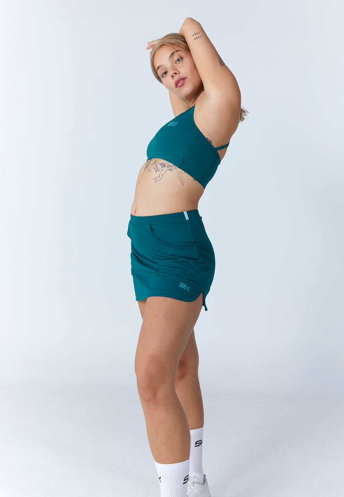 Mädchen & Damen Classic Tennisrock / Skort mit Taschen, petrol grün von SPORTKIND