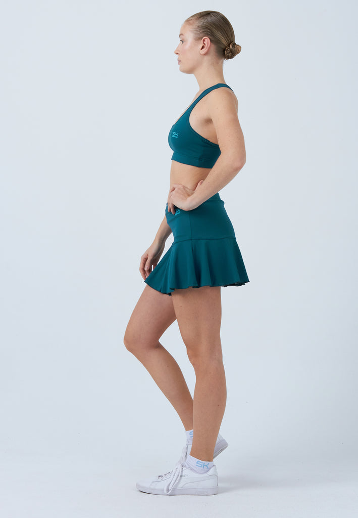 Mädchen & Damen und Gender Glockiger Tennisrock / Skort, petrol grün von SPORTKIND