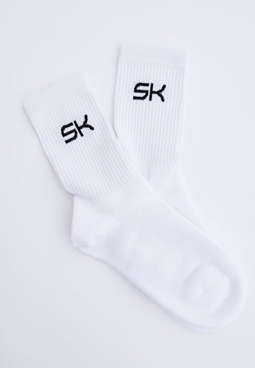 Unisex und Gender Lange Tennissocken, weiss von SPORTKIND