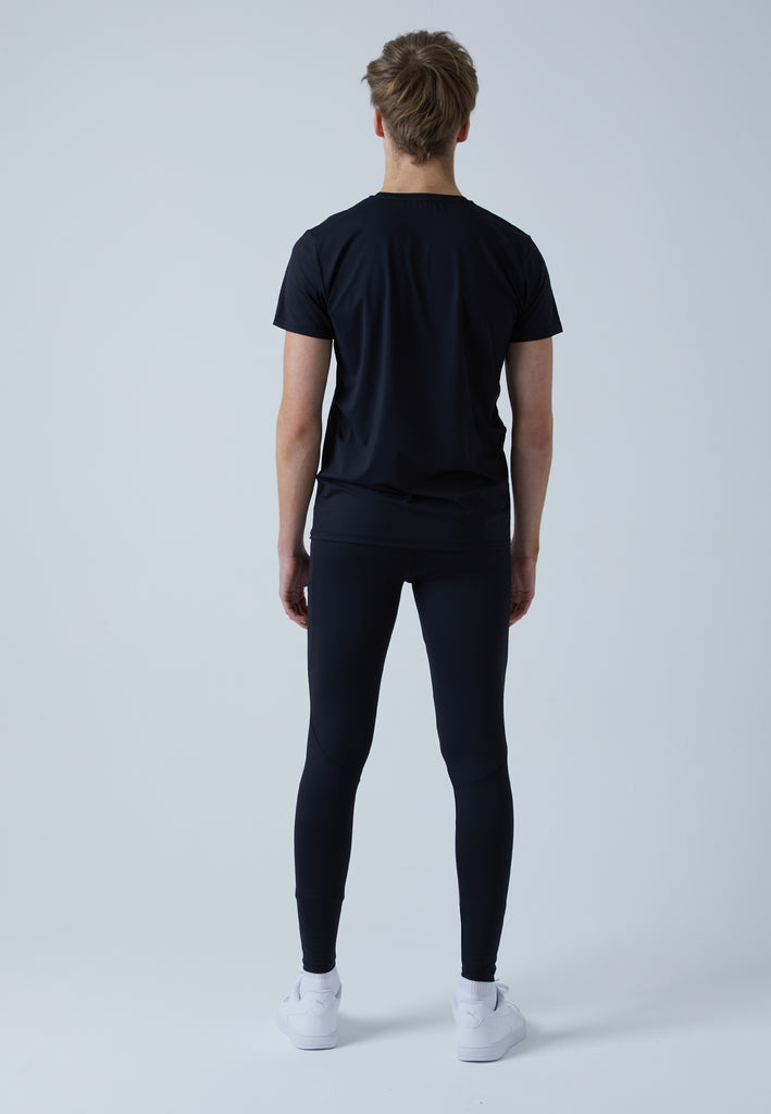 Jungen & Herren und Gender Lauftights mit Taschen, lang, schwarz von SPORTKIND
