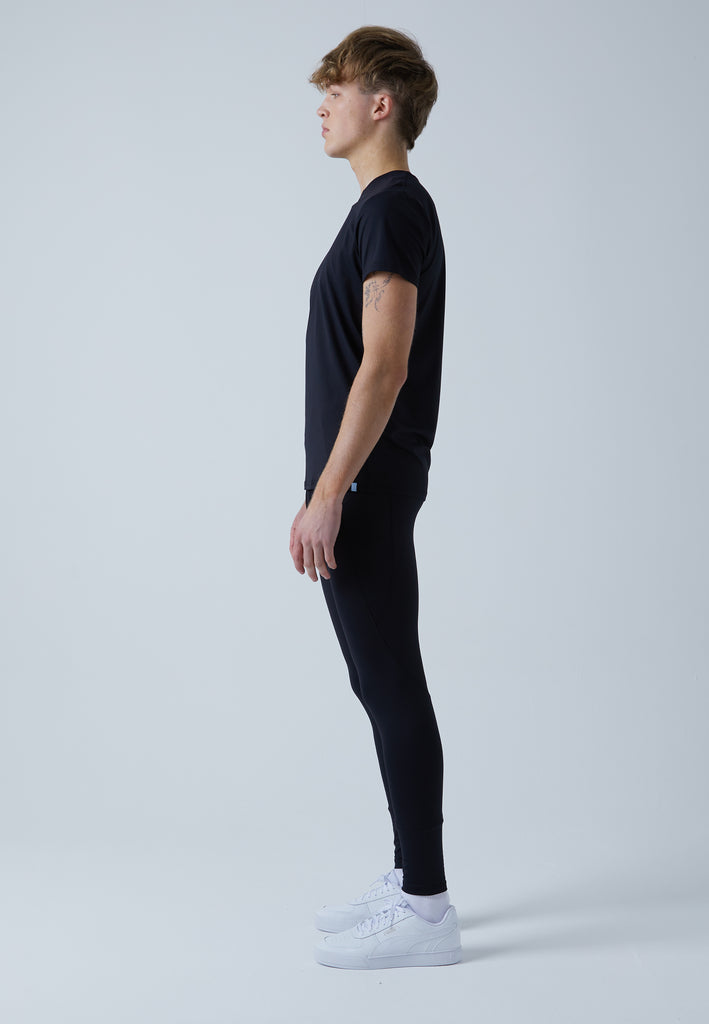 Jungen & Herren und Gender Lauftights mit Taschen, lang, schwarz von SPORTKIND