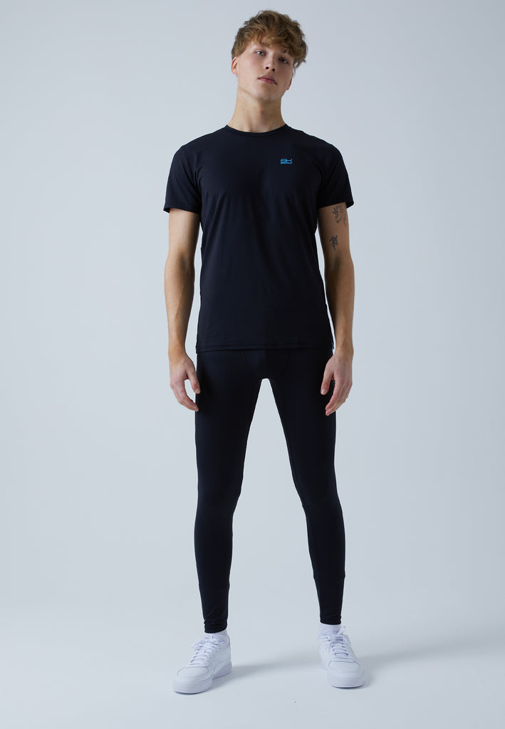 Jungen & Herren und Gender Lauftights mit Taschen, lang, schwarz von SPORTKIND