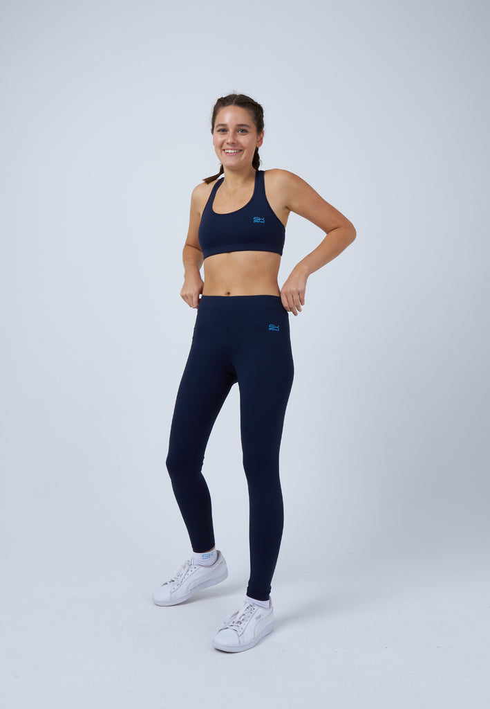 Mädchen & Damen und Gender Sport Leggings lang, navy blau von SPORTKIND