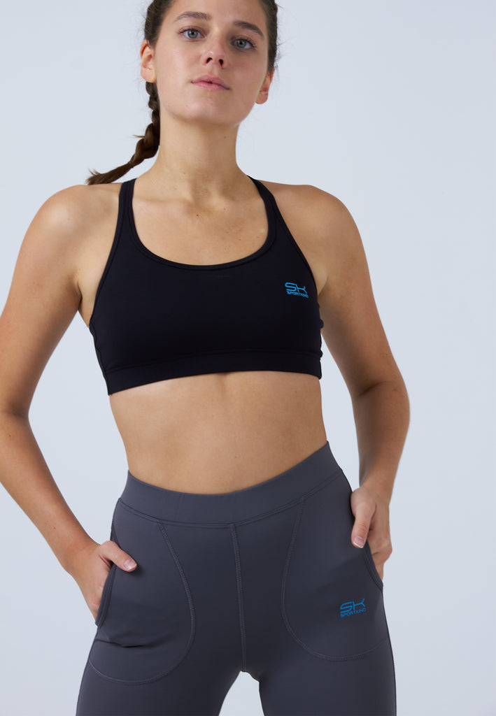 Mädchen & Damen und Gender Tennis 3/4-Leggings mit Taschen, grau von SPORTKIND