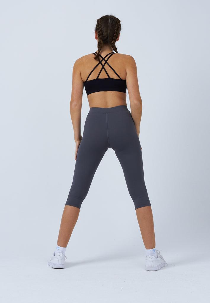 Mädchen & Damen und Gender Tennis 3/4-Leggings mit Taschen, grau von SPORTKIND