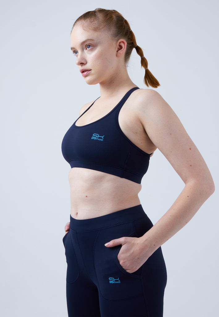 Mädchen & Damen und Gender Tennis 3/4-Leggings mit Taschen, navy blau von SPORTKIND