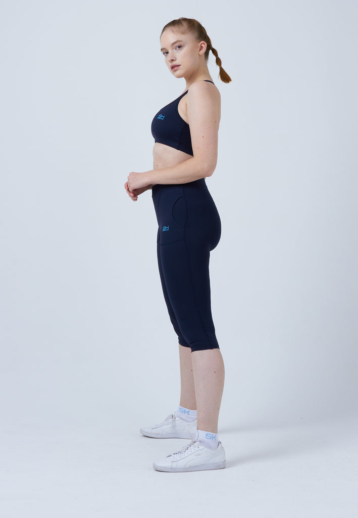 Mädchen & Damen und Gender Tennis 3/4-Leggings mit Taschen, navy blau von SPORTKIND
