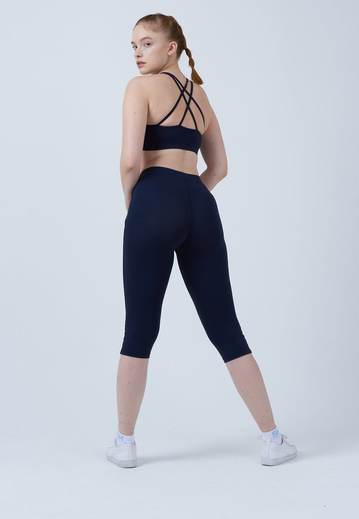Mädchen & Damen und Gender Tennis 3/4-Leggings mit Taschen, navy blau von SPORTKIND