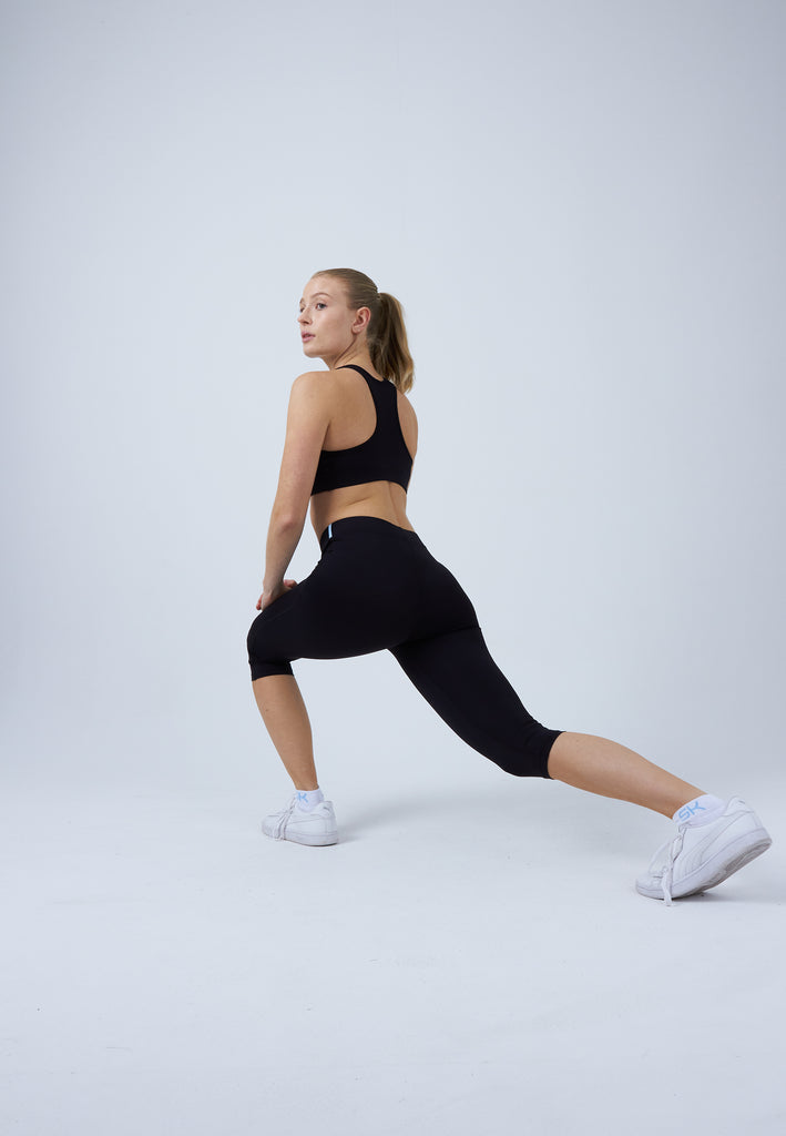 Mädchen & Damen und Gender Tennis 3/4-Leggings mit Taschen, schwarz von SPORTKIND