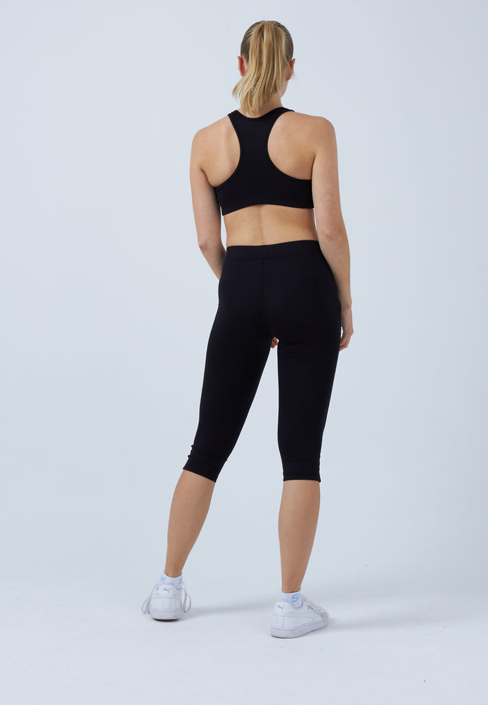 Mädchen & Damen und Gender Tennis 3/4-Leggings mit Taschen, schwarz von SPORTKIND