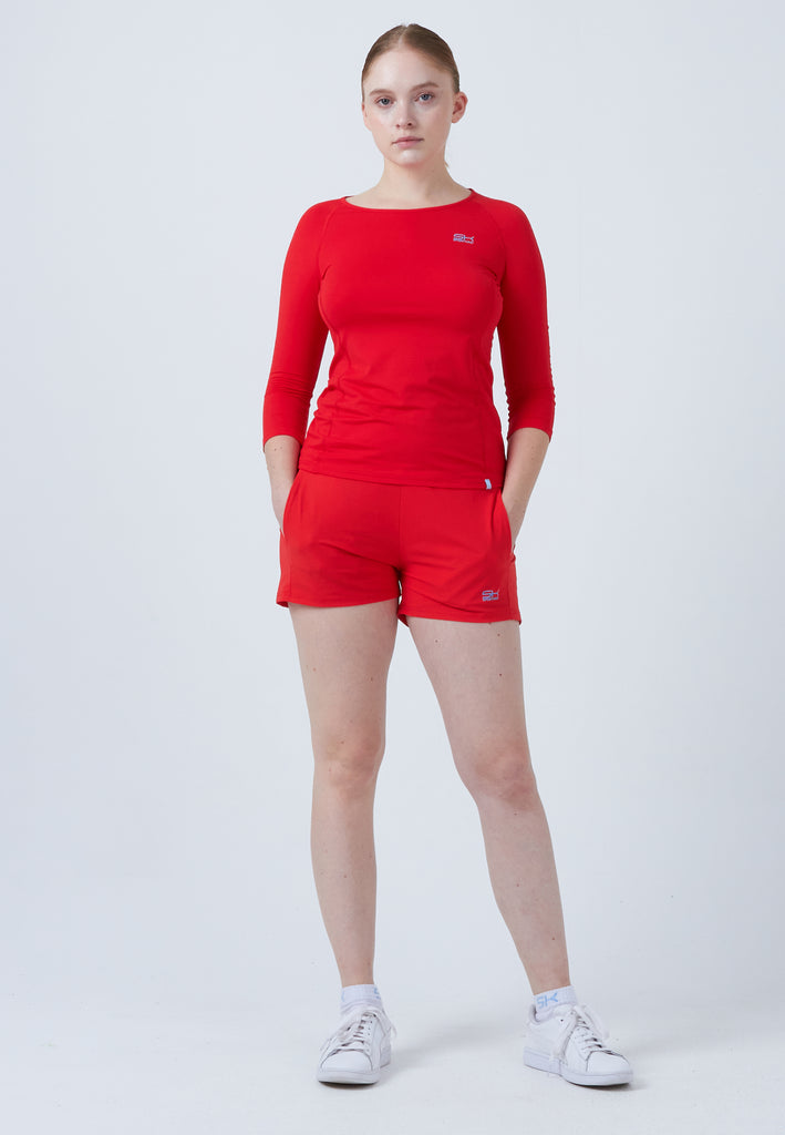 Mädchen & Damen und Gender Tennis 3/4-Longsleeve Shirt, rot von SPORTKIND