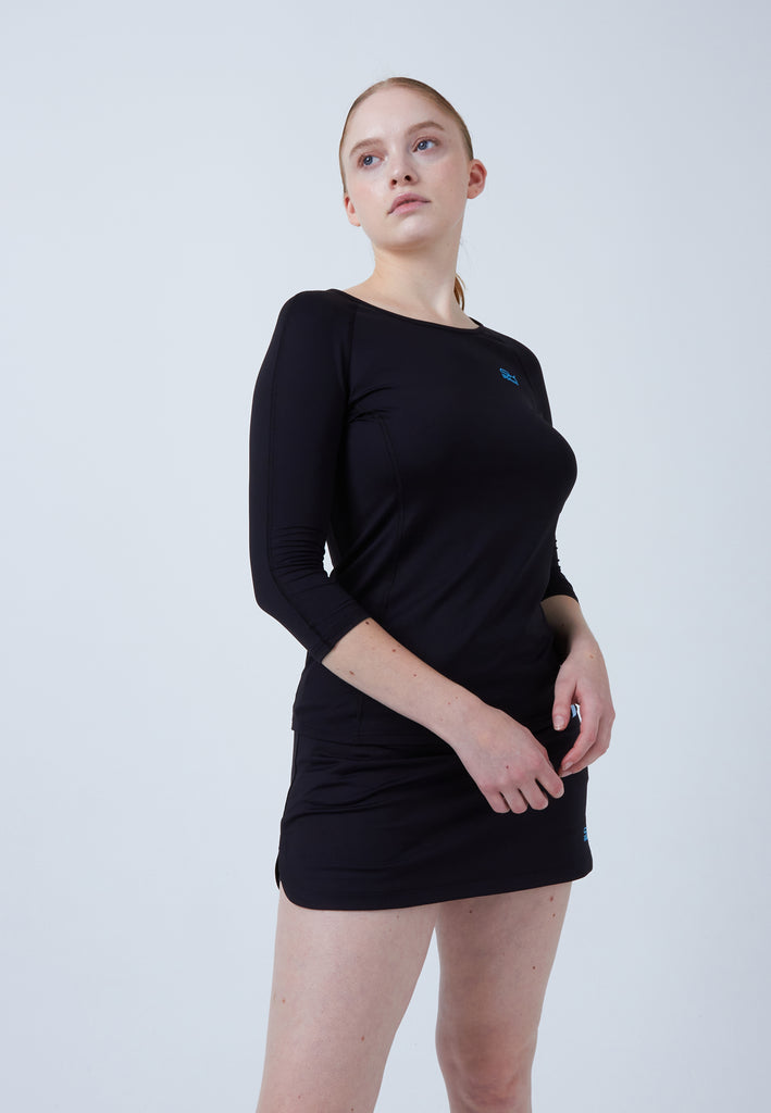 Mädchen & Damen und Gender Tennis 3/4-Longsleeve Shirt, schwarz von SPORTKIND