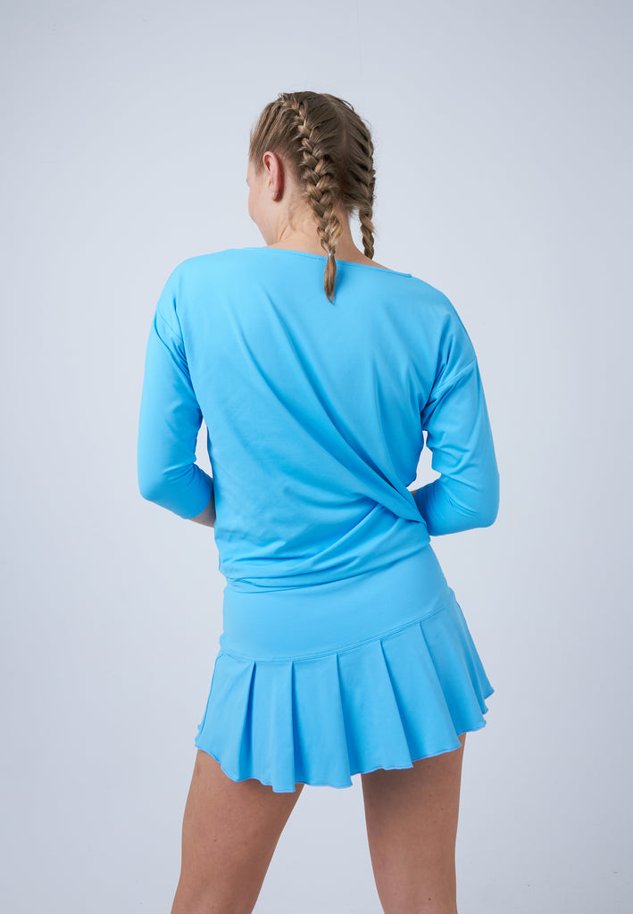Mädchen & Damen und Gender Tennis 3/4 Loose Fit Shirt, hellblau von SPORTKIND