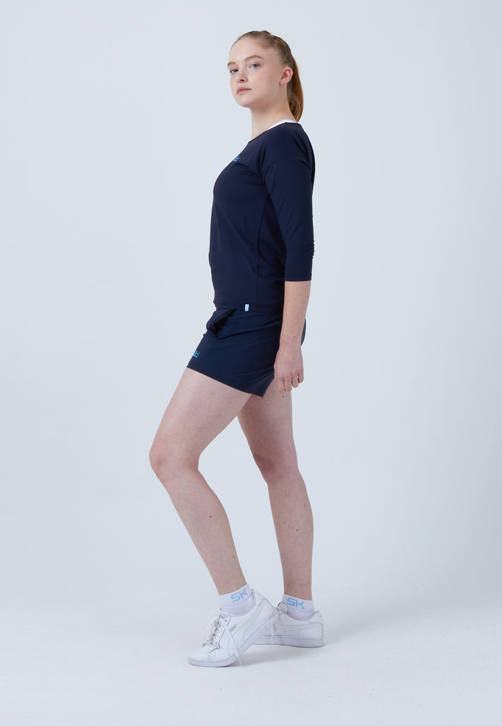 Mädchen & Damen und Gender Tennis 3/4 Loose Fit Shirt, navy blau von SPORTKIND