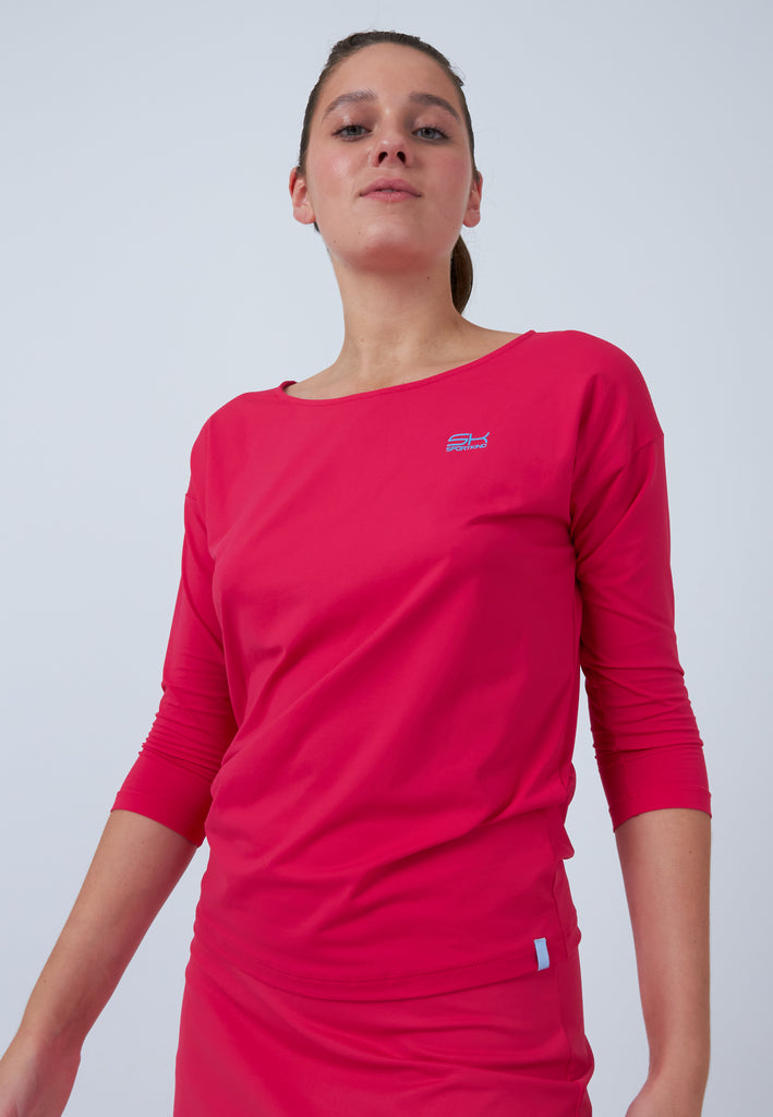 Mädchen & Damen und Gender Tennis 3/4 Loose Fit Shirt, pink von SPORTKIND