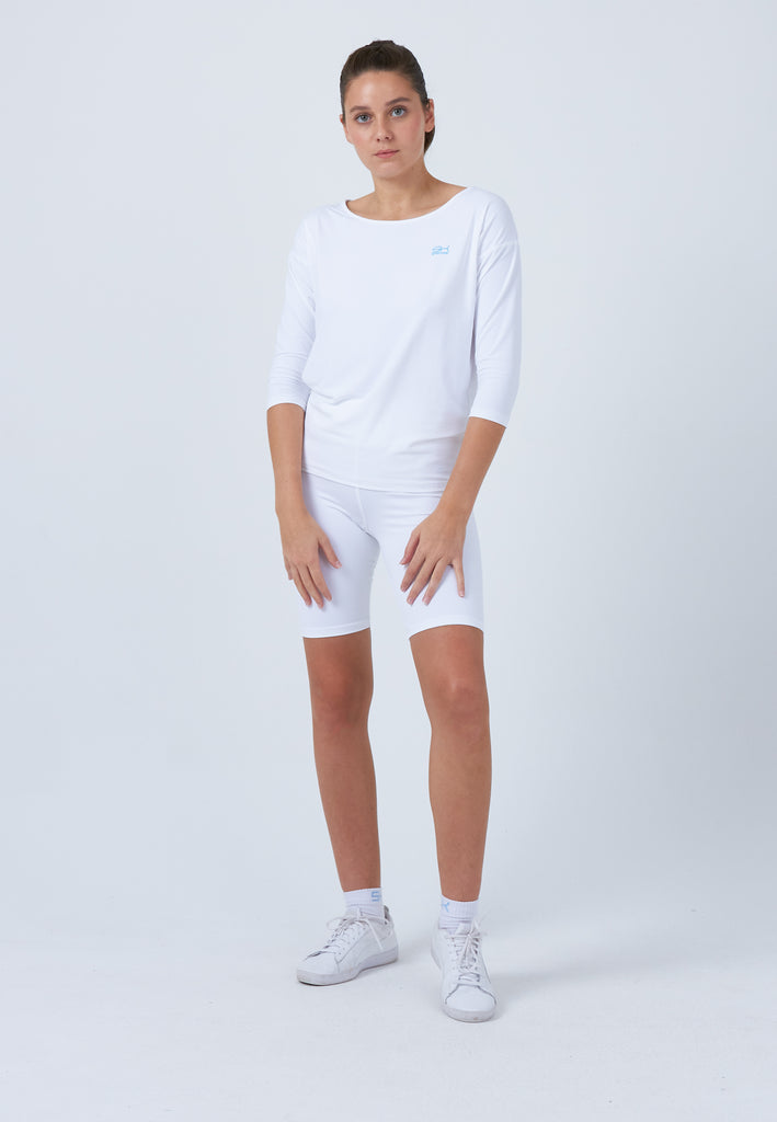 Mädchen & Damen und Gender Tennis 3/4 Loose Fit Shirt, weiß von SPORTKIND