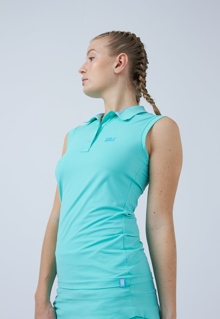 Mädchen & Damen und Gender Tennis ärmelloses Poloshirt, mint von SPORTKIND
