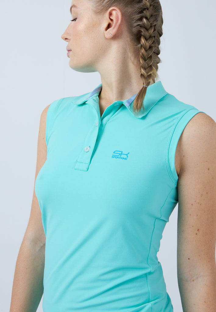 Mädchen & Damen und Gender Tennis ärmelloses Poloshirt, mint von SPORTKIND