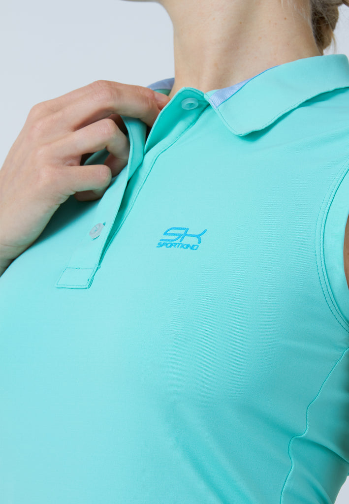 Mädchen & Damen und Gender Tennis ärmelloses Poloshirt, mint von SPORTKIND