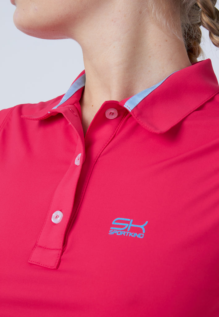 Mädchen & Damen und Gender Tennis ärmelloses Poloshirt, pink von SPORTKIND