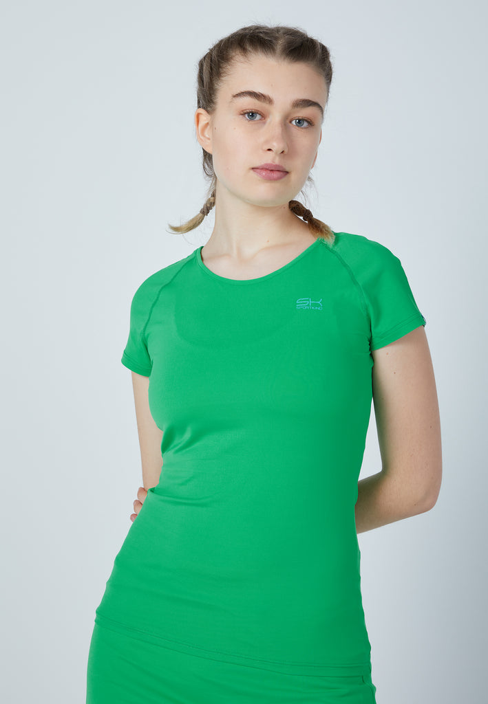 Mädchen & Damen und Gender Tennis Capsleeve T-Shirt, grün von SPORTKIND