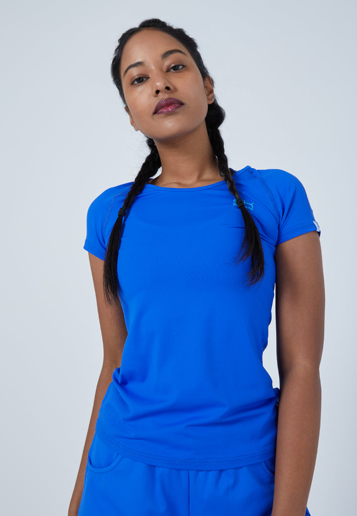 Mädchen & Damen und Gender Tennis Capsleeve T-Shirt, kobaltblau von SPORTKIND