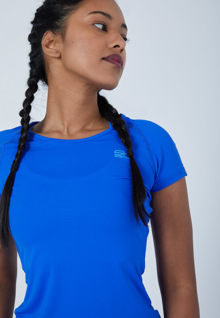 Mädchen & Damen und Gender Tennis Capsleeve T-Shirt, kobaltblau von SPORTKIND