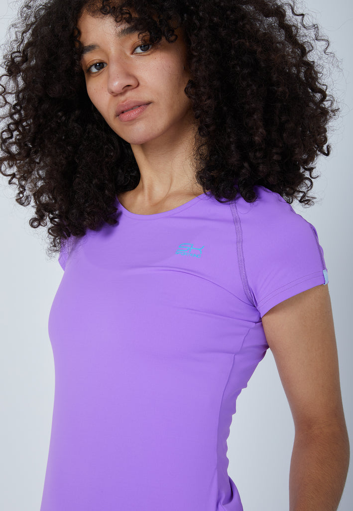 Mädchen & Damen und Gender Tennis Capsleeve T-Shirt, lila von SPORTKIND