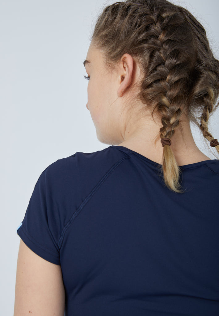 Mädchen & Damen und Gender Tennis Capsleeve T-Shirt, navy blau von SPORTKIND