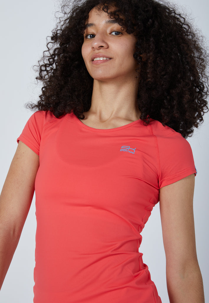 Mädchen & Damen und Gender Tennis Capsleeve T-Shirt, pfirsich von SPORTKIND
