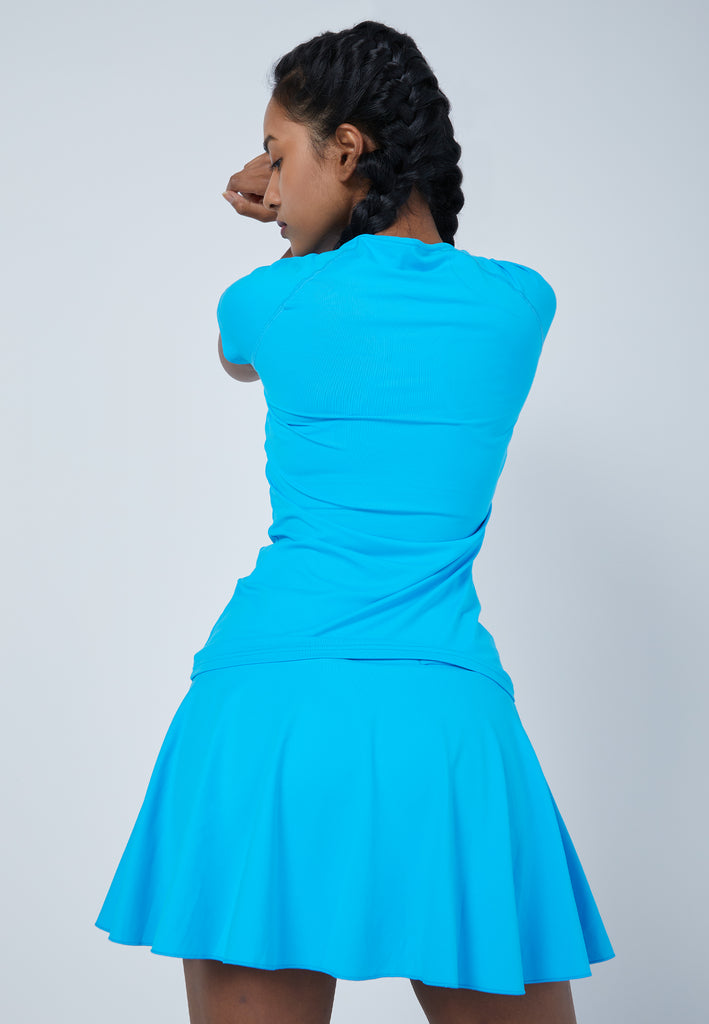 Mädchen & Damen und Gender Tennis Capsleeve T-Shirt, türkis von SPORTKIND