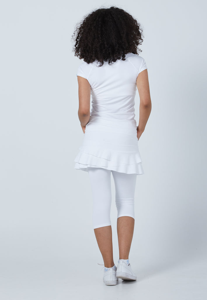 Mädchen & Damen und Gender Tennis Capsleeve T-Shirt, weiß von SPORTKIND