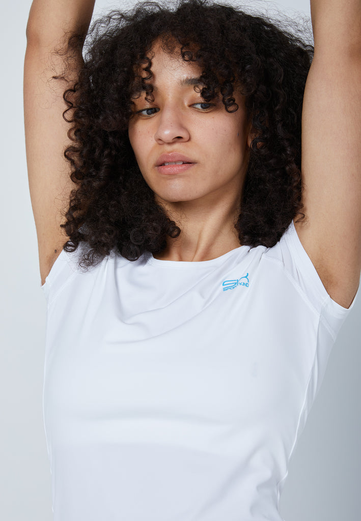 Mädchen & Damen und Gender Tennis Capsleeve T-Shirt, weiß von SPORTKIND